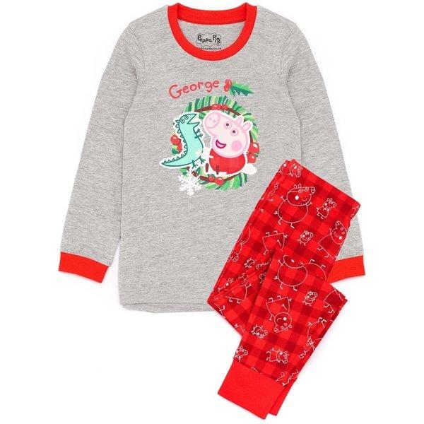 Schlafanzug Weihnachtliches Design Unisex Rot Bunt 104 von Peppa Pig