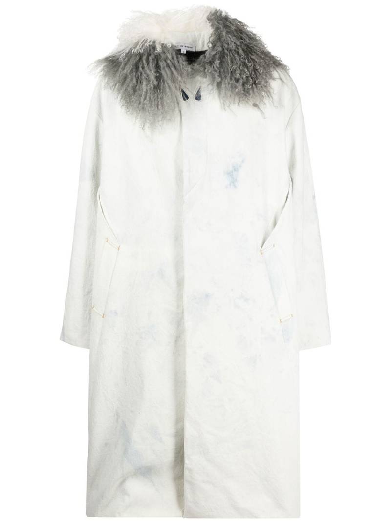 Per Götesson long shearling-collar coat - Grey von Per Götesson