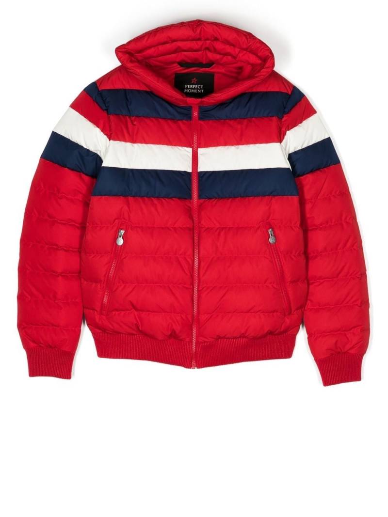 Perfect Moment Kids Queenie striped padded jacket - Red von Perfect Moment Kids