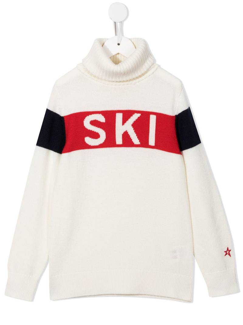 Perfect Moment Kids Ski-print roll neck jumper - White von Perfect Moment Kids