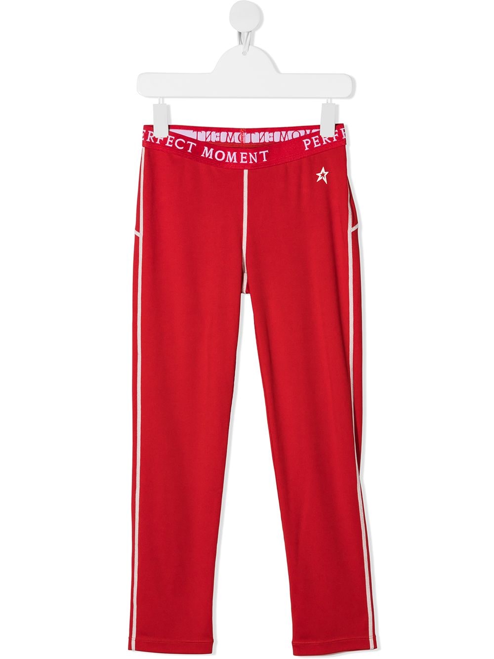 Perfect Moment Kids logo-print thermal track pants - Red von Perfect Moment Kids