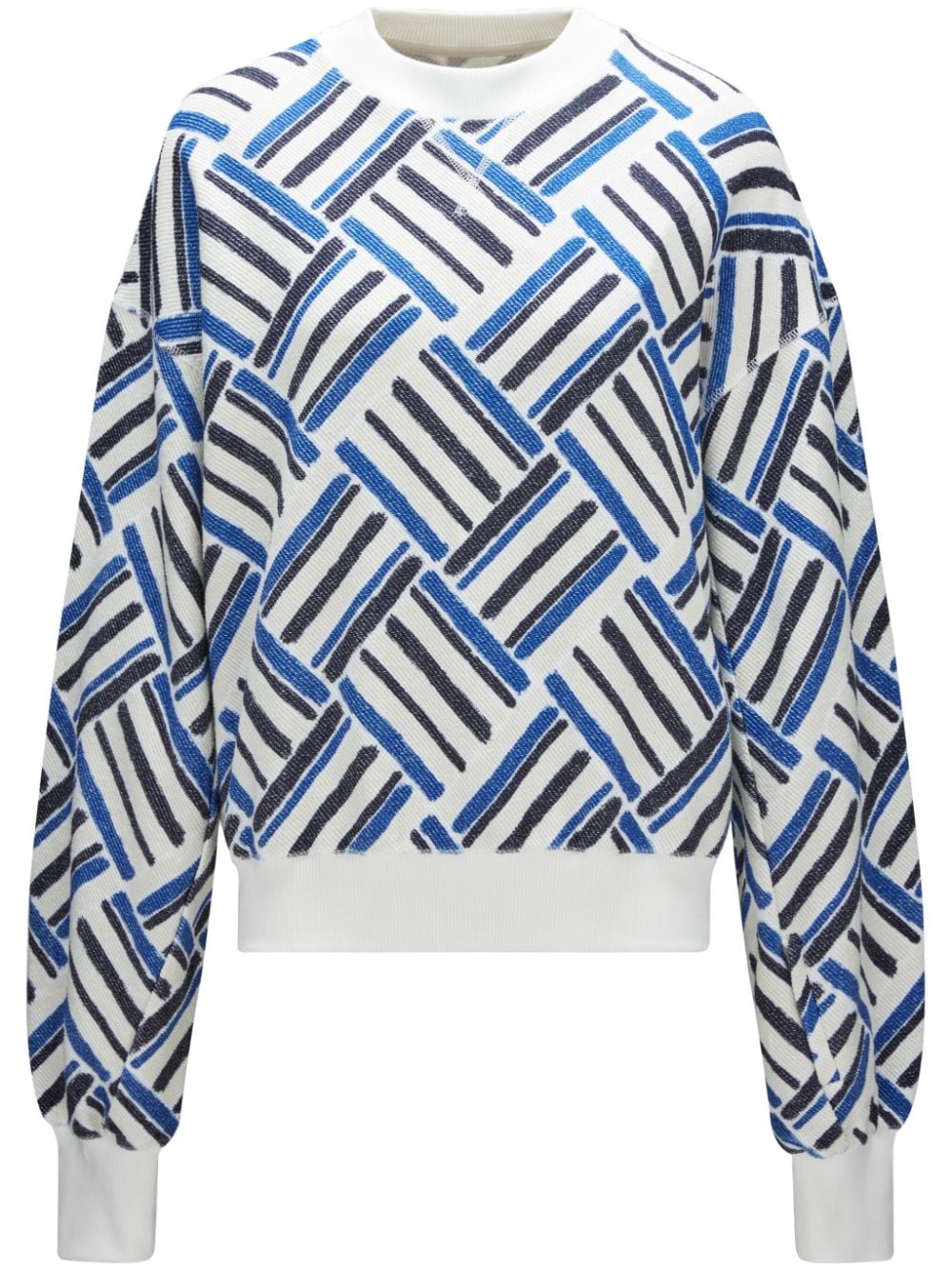 Perfect Moment Eularia geometric-print cotton sweatshirt - Blue von Perfect Moment