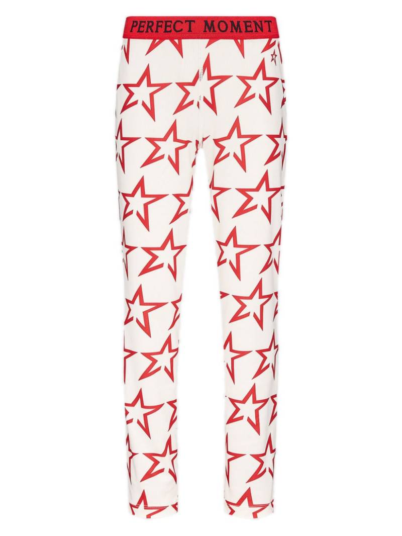 Perfect Moment Kids Thermal star-print ski leggings - White von Perfect Moment Kids