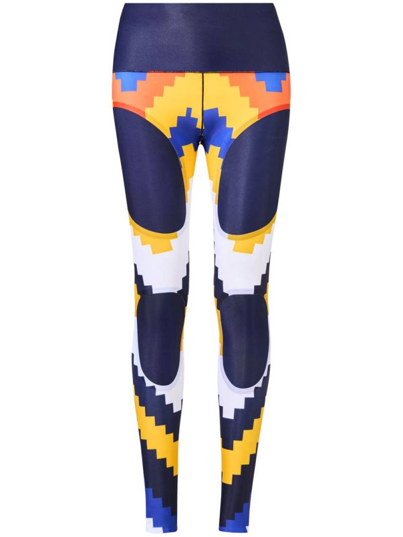 Perfect Moment chevron-print compression leggings - Blue von Perfect Moment