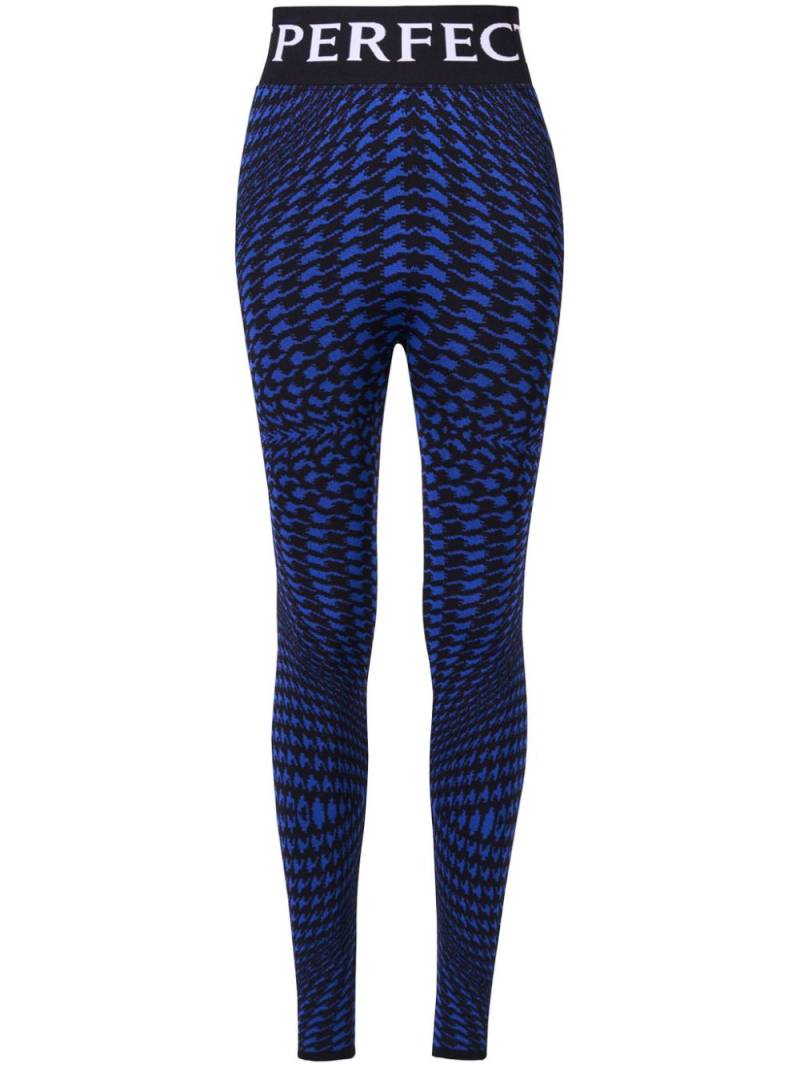 Perfect Moment jacquard ski leggings - Blue von Perfect Moment