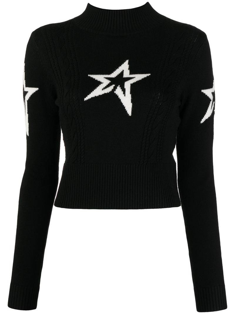 Perfect Moment CABLE UNDERWEAR SWEATER - Black von Perfect Moment