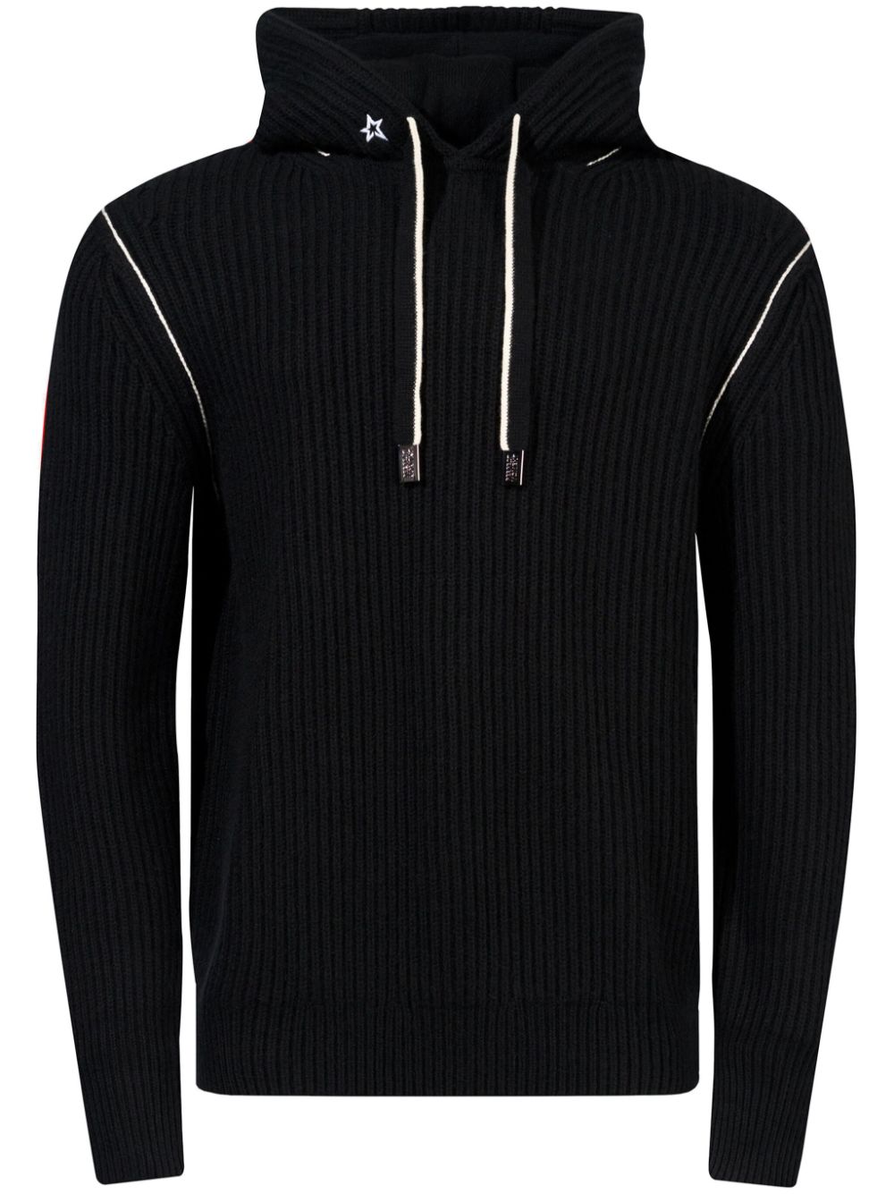 Perfect Moment ribbed-knit hoodie - Black