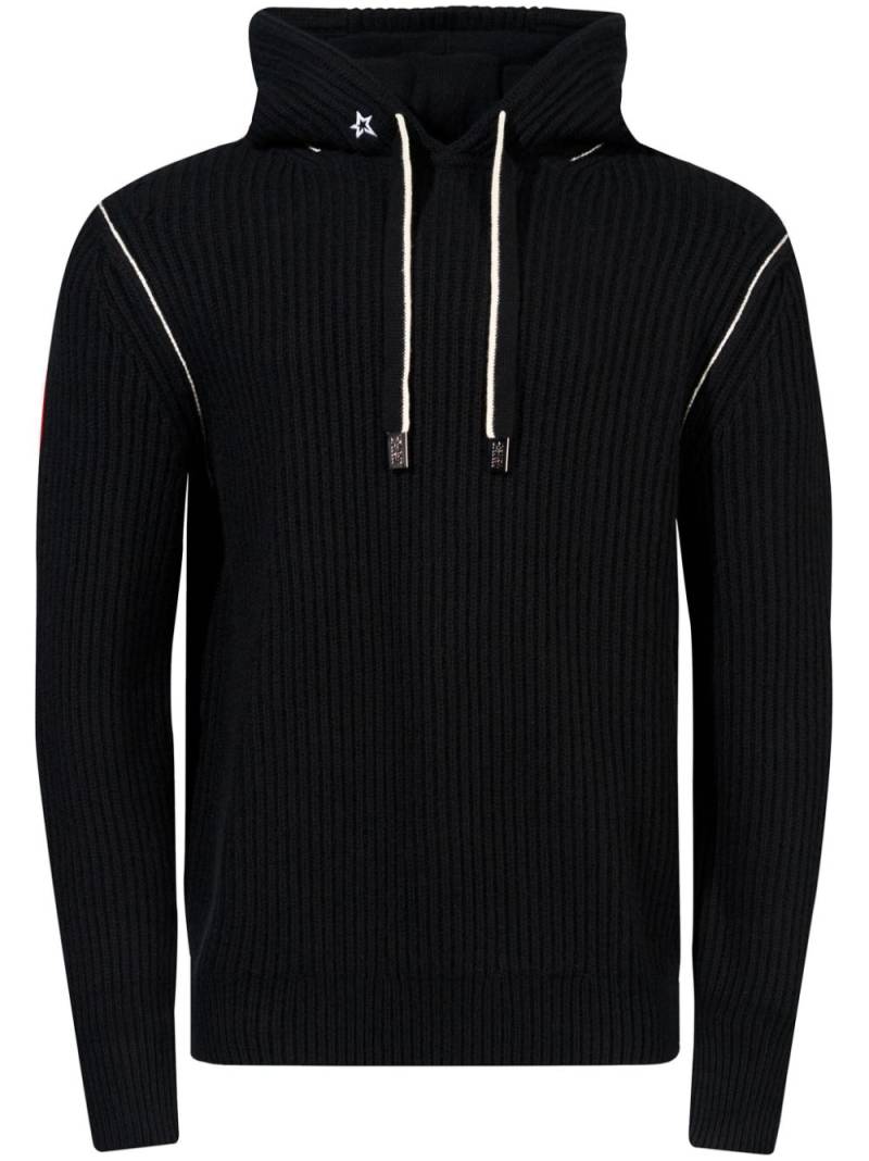 Perfect Moment ribbed-knit hoodie - Black von Perfect Moment