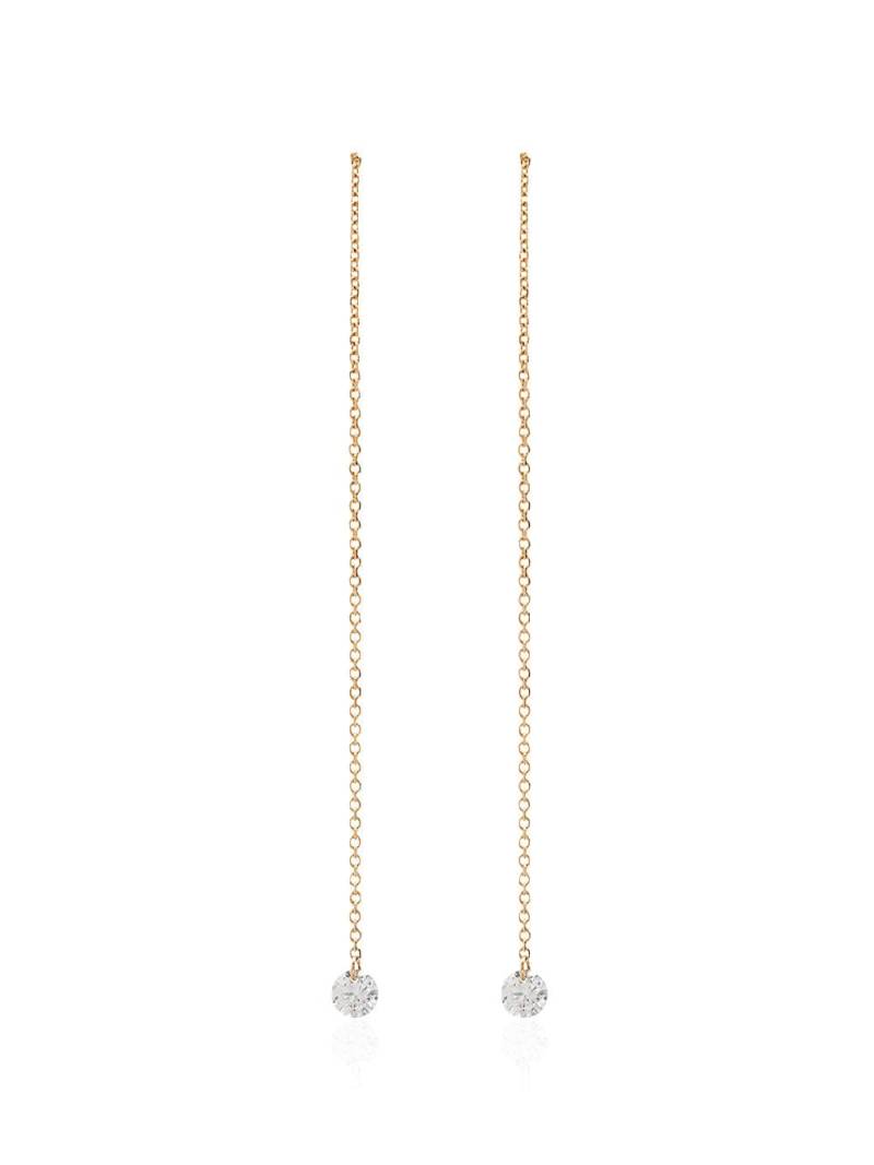 Persée 18kt yellow gold and diamond drop thread earrings von Persée