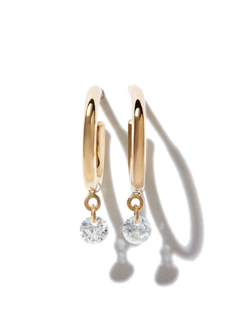 Persée 18kt yellow gold diamond hoop earrings von Persée