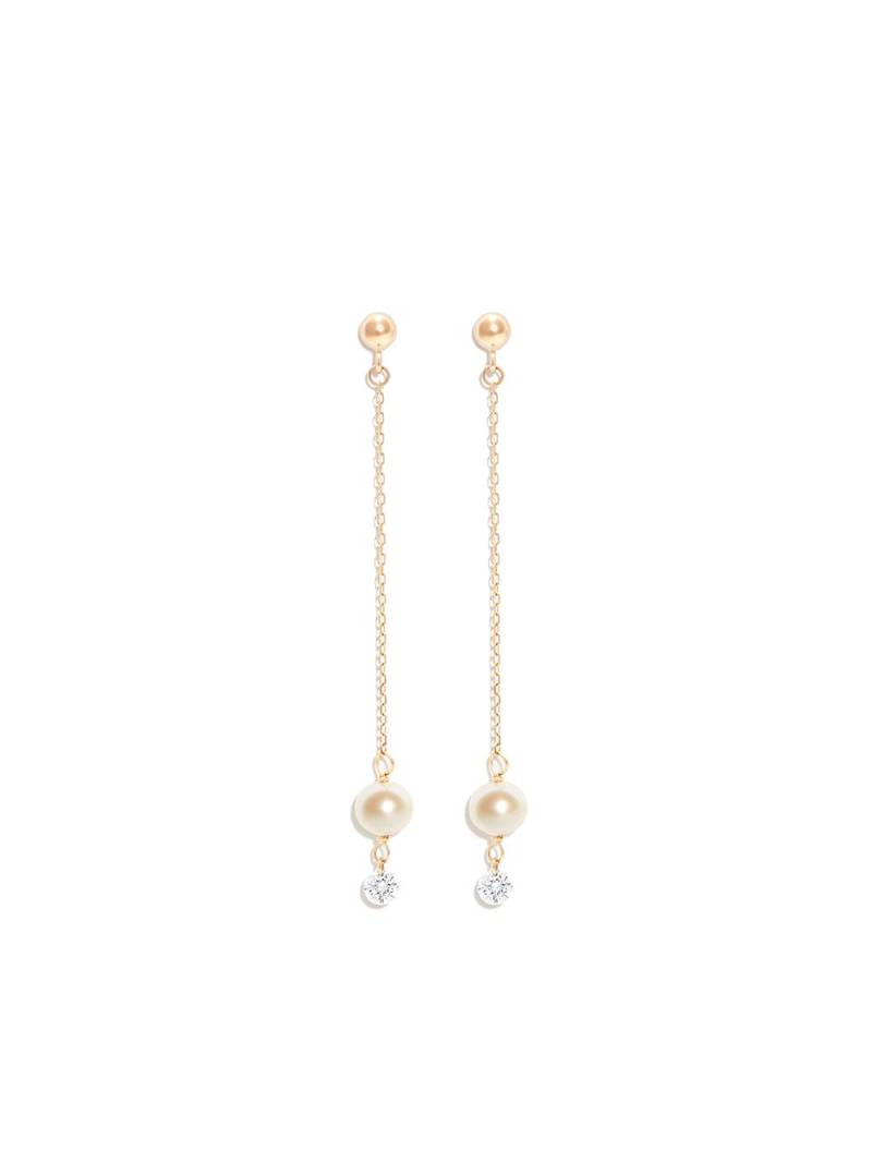 Persée 18kt yellow gold pearl drop earrings von Persée