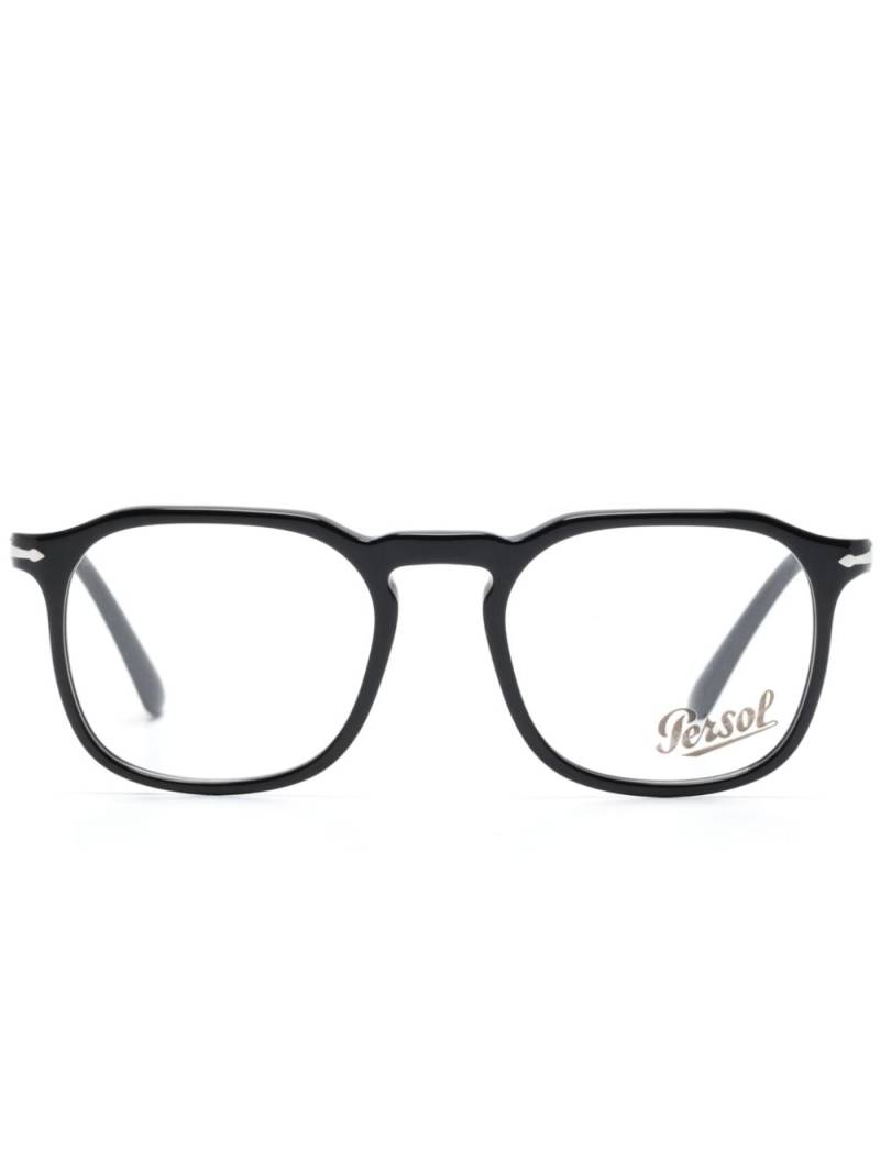 Persol PO3337V logo-engraved round-frame glasses - Black von Persol