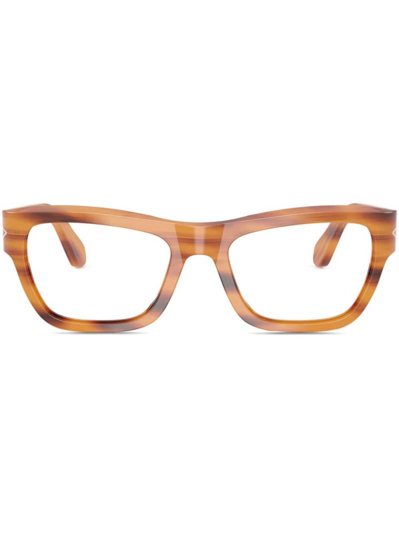 Persol striped square glasses - Brown von Persol