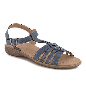 Pesaro Damen Flache Sandalette Blau von Pesaro