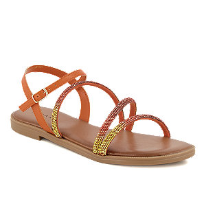 Pesaro Damen Flache Sandalette Orange von Pesaro