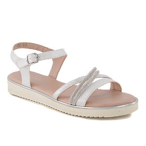 Pesaro Damen Flache Sandalette Silber von Pesaro