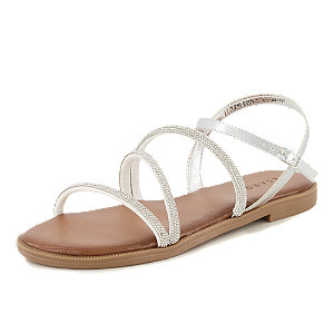 Pesaro Damen Flache Sandalette Silber von Pesaro