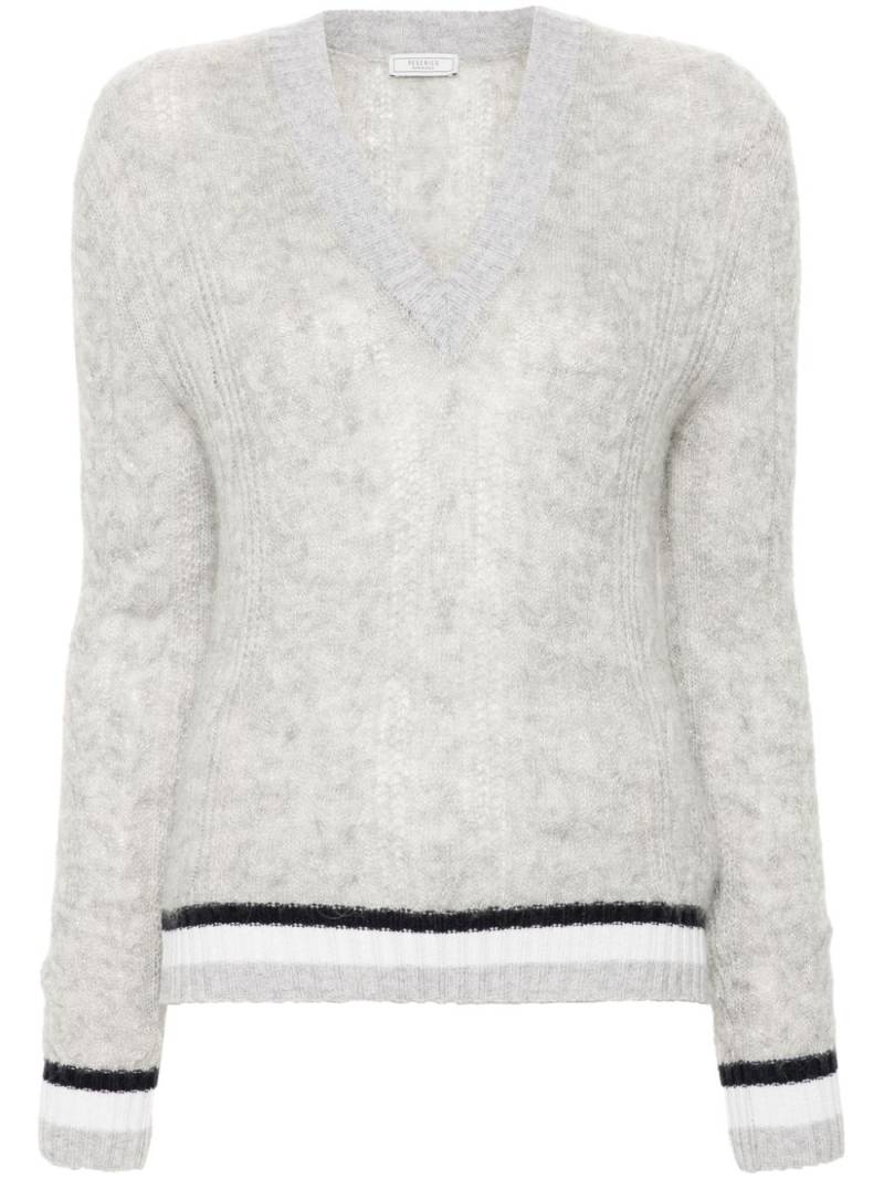 Peserico V-neck lurex sweater - Grey von Peserico