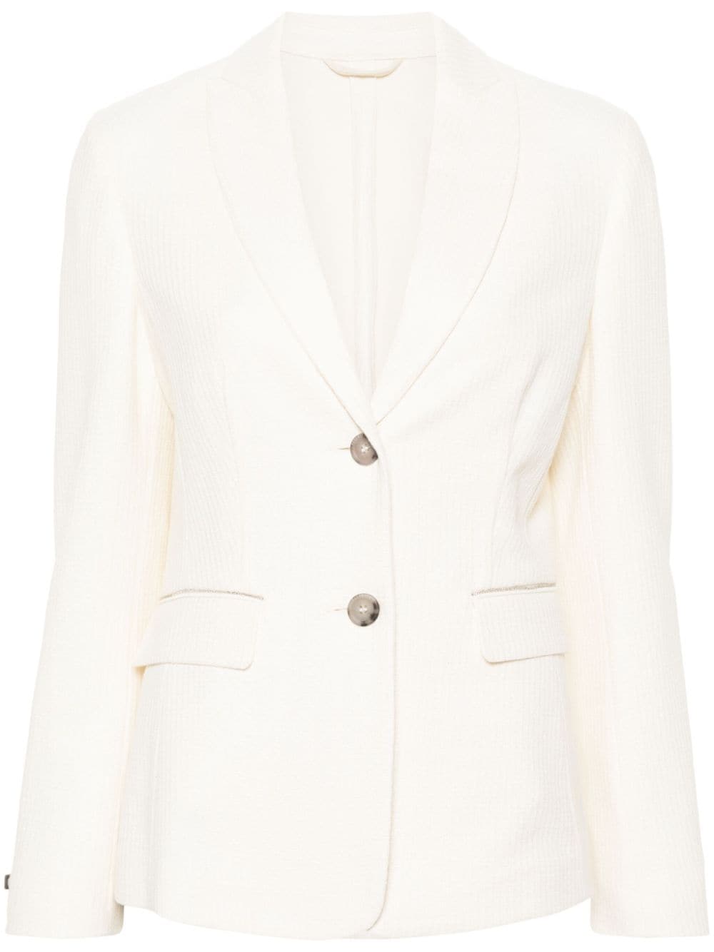 Peserico bead-detail cotton-blend blazer - Neutrals von Peserico