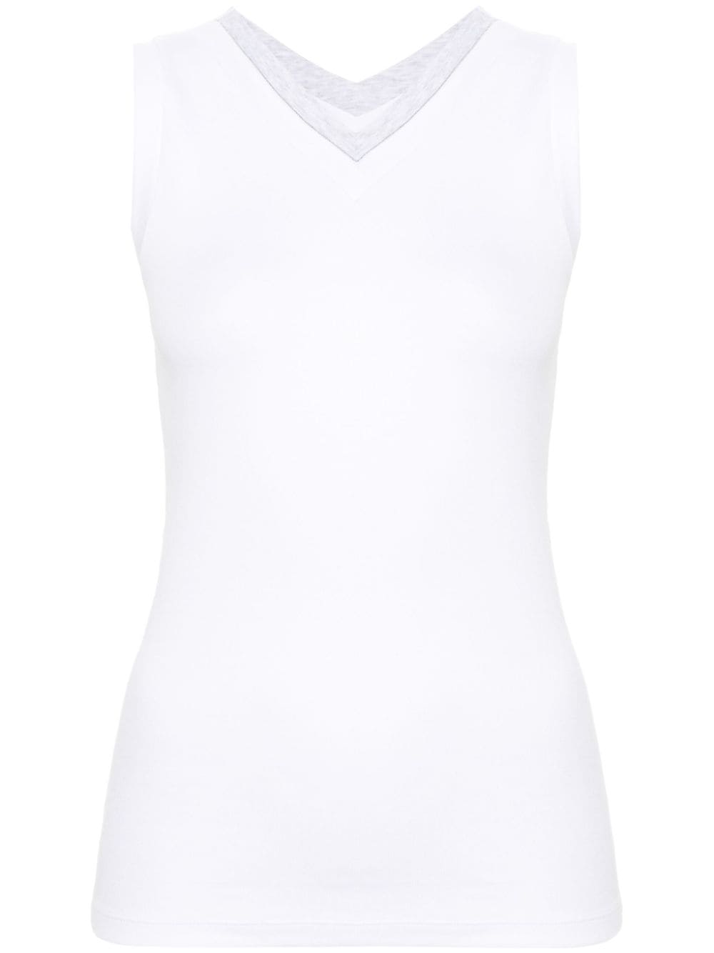 Peserico bead-embellished fine-ribbed top - White von Peserico