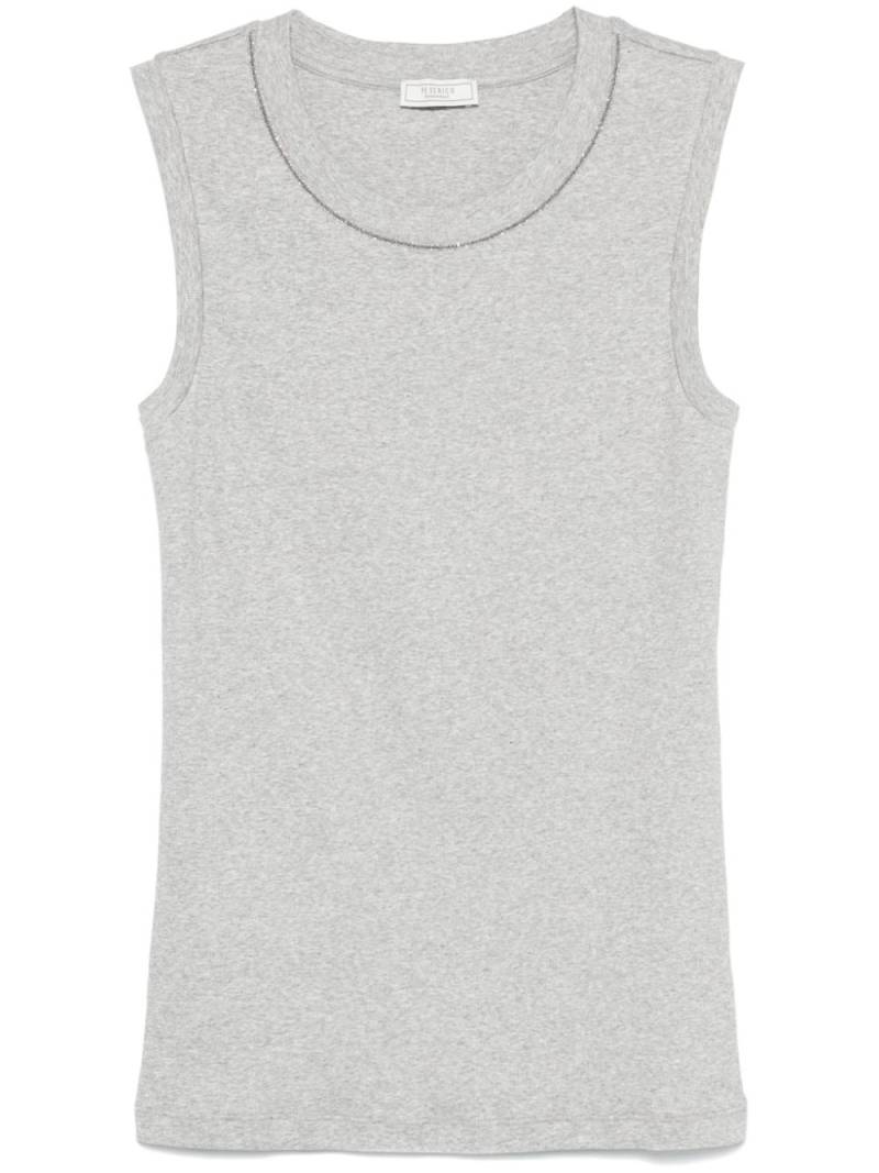 Peserico beaded-trim tank top - Grey von Peserico