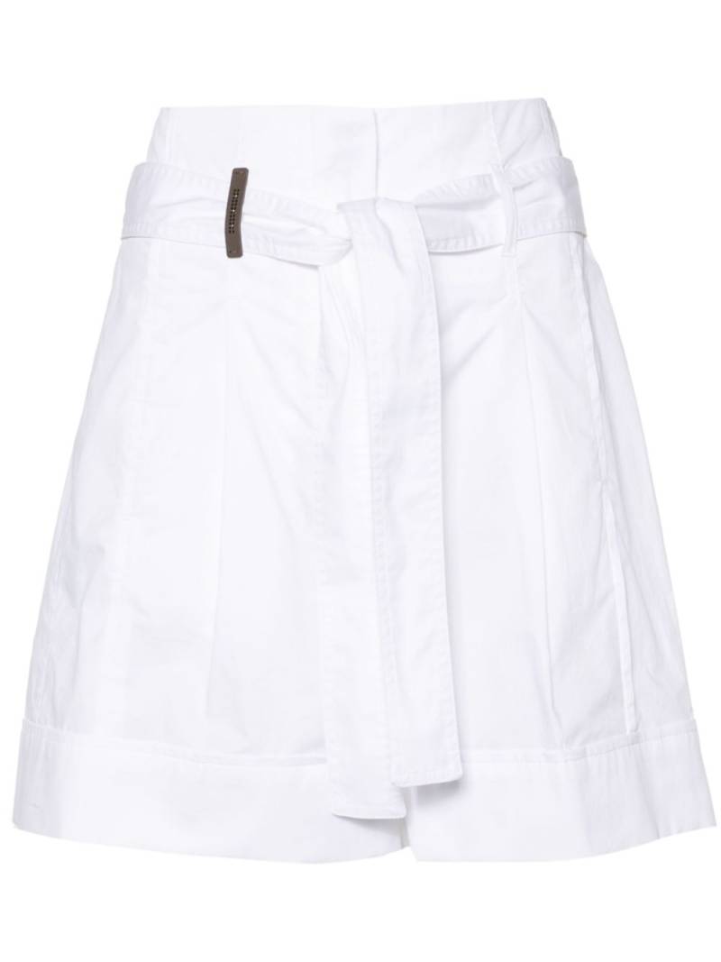 Peserico belted poplin shorts - White von Peserico