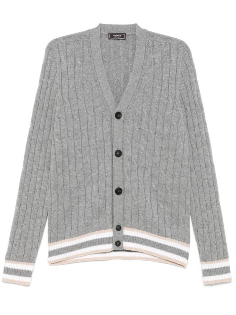 Peserico cable-knit cardigan - Grey von Peserico