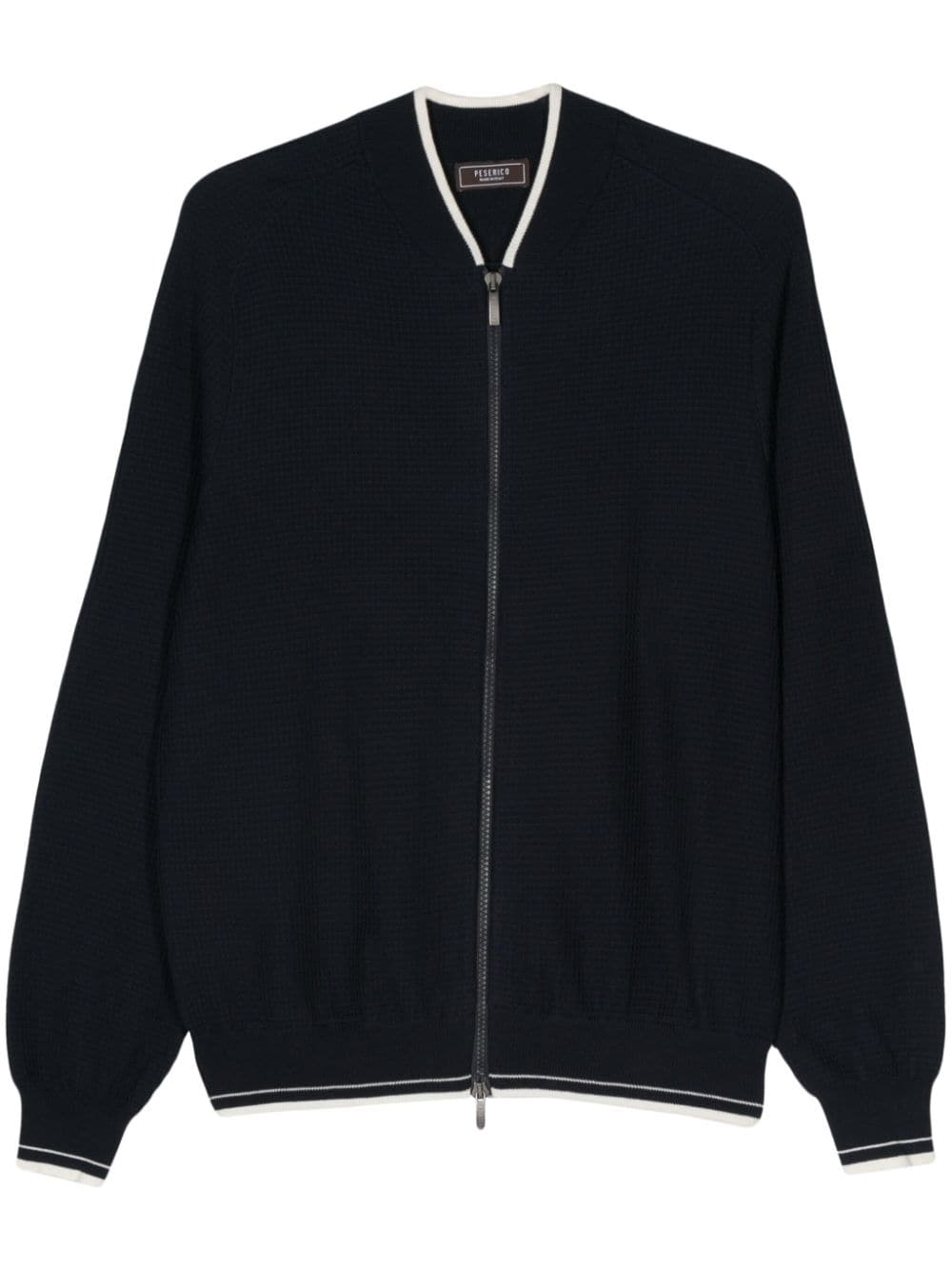 Peserico contrast-trim zip-up cardigan - Blue von Peserico