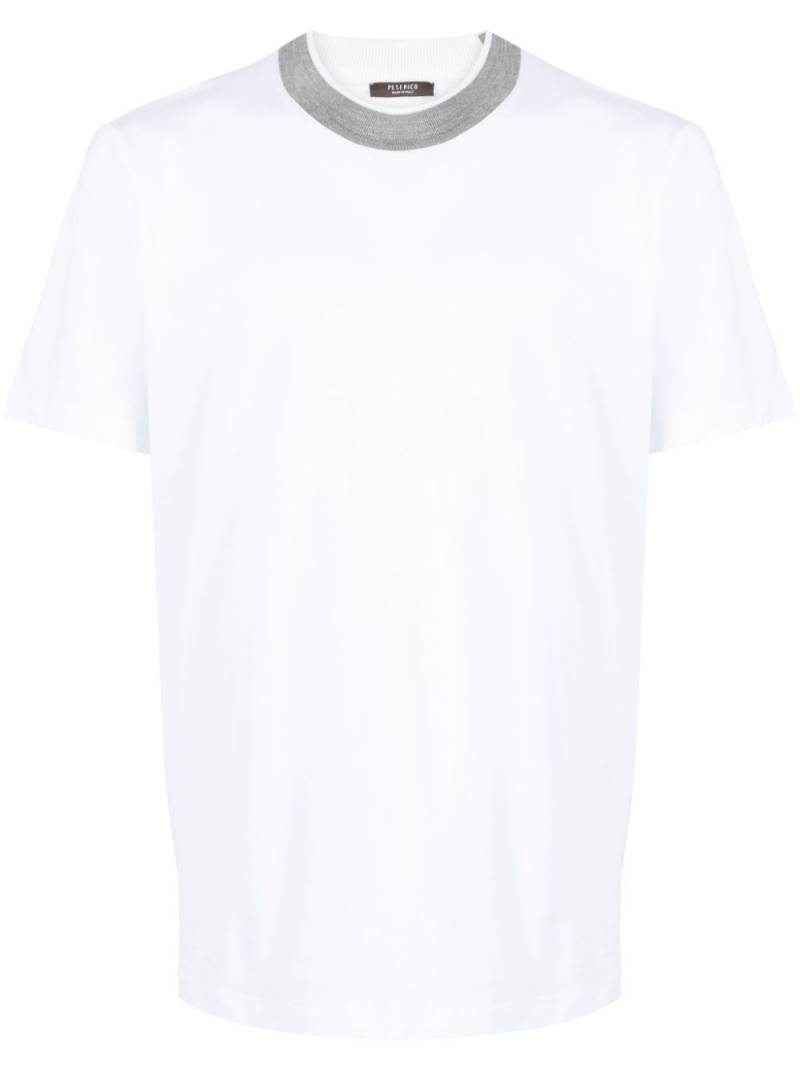 Peserico contrasting-collar cotton T-shirt - White von Peserico