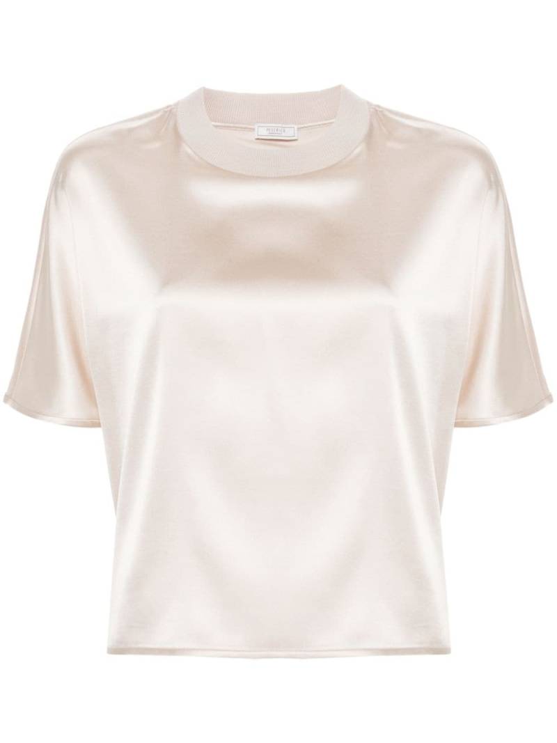 Peserico crew-neck satin blouse - Gold von Peserico