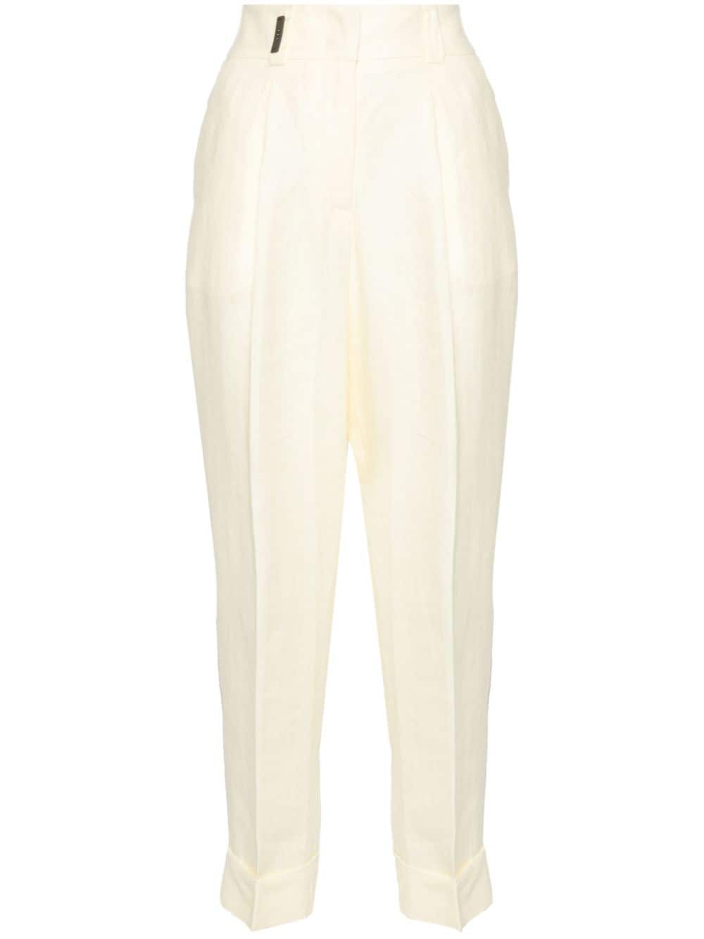 Peserico cropped tapered trousers - Yellow von Peserico