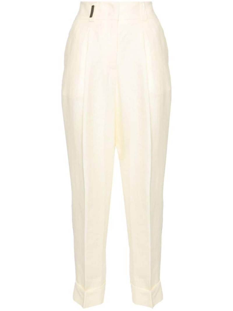 Peserico cropped tapered trousers - Yellow von Peserico