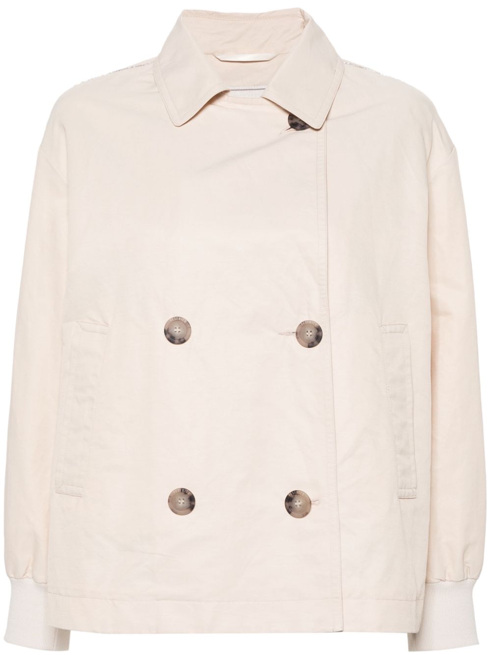 Peserico double-breasted trench jacket - Neutrals von Peserico