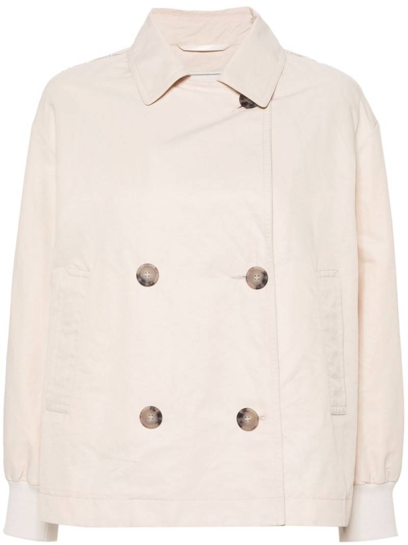 Peserico double-breasted trench jacket - Neutrals von Peserico