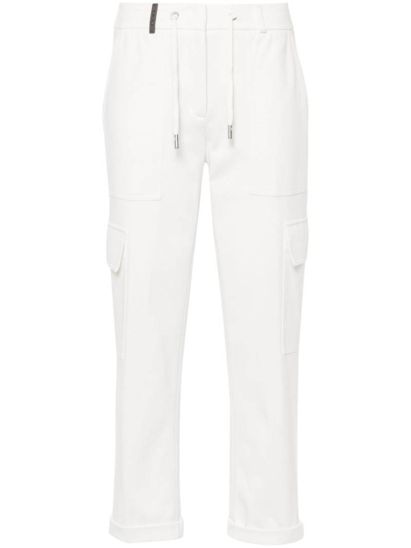 Peserico drawstring-waistband cropped trousers - White von Peserico