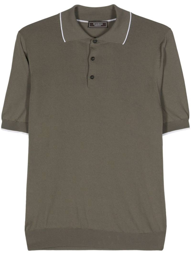 Peserico fine-ribbed cotton polo shirt - Green von Peserico