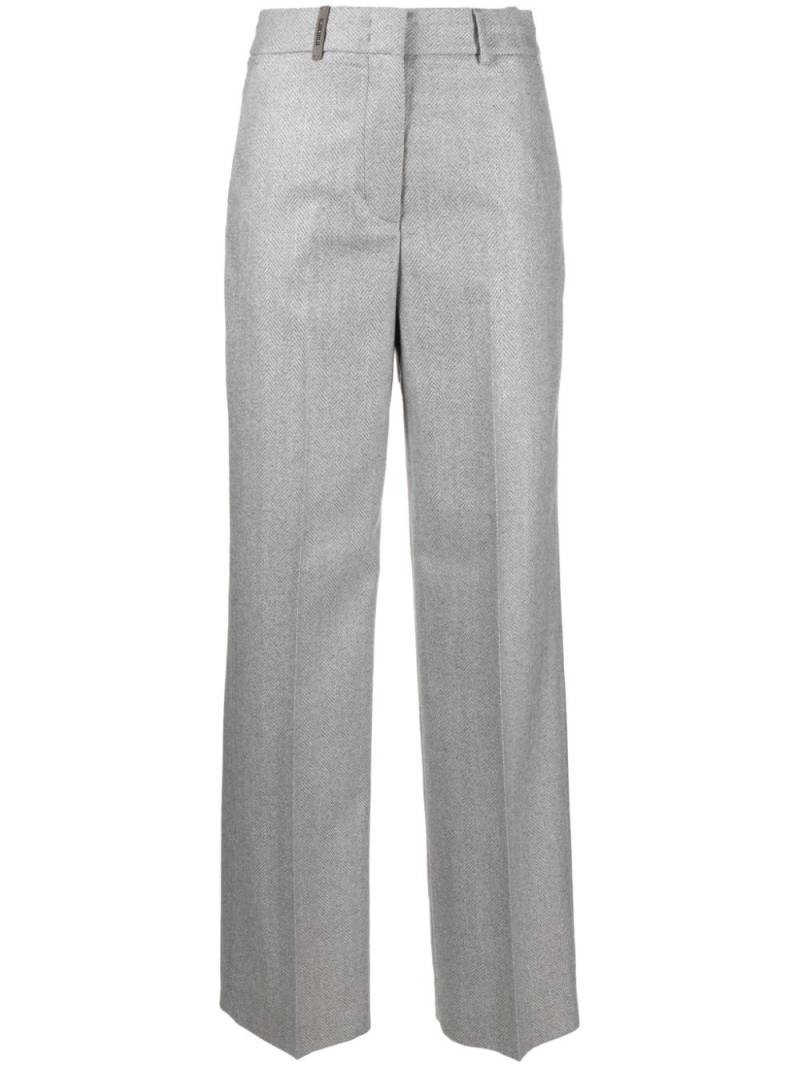 Peserico herringbone-pattern tailored trousers - Grey von Peserico