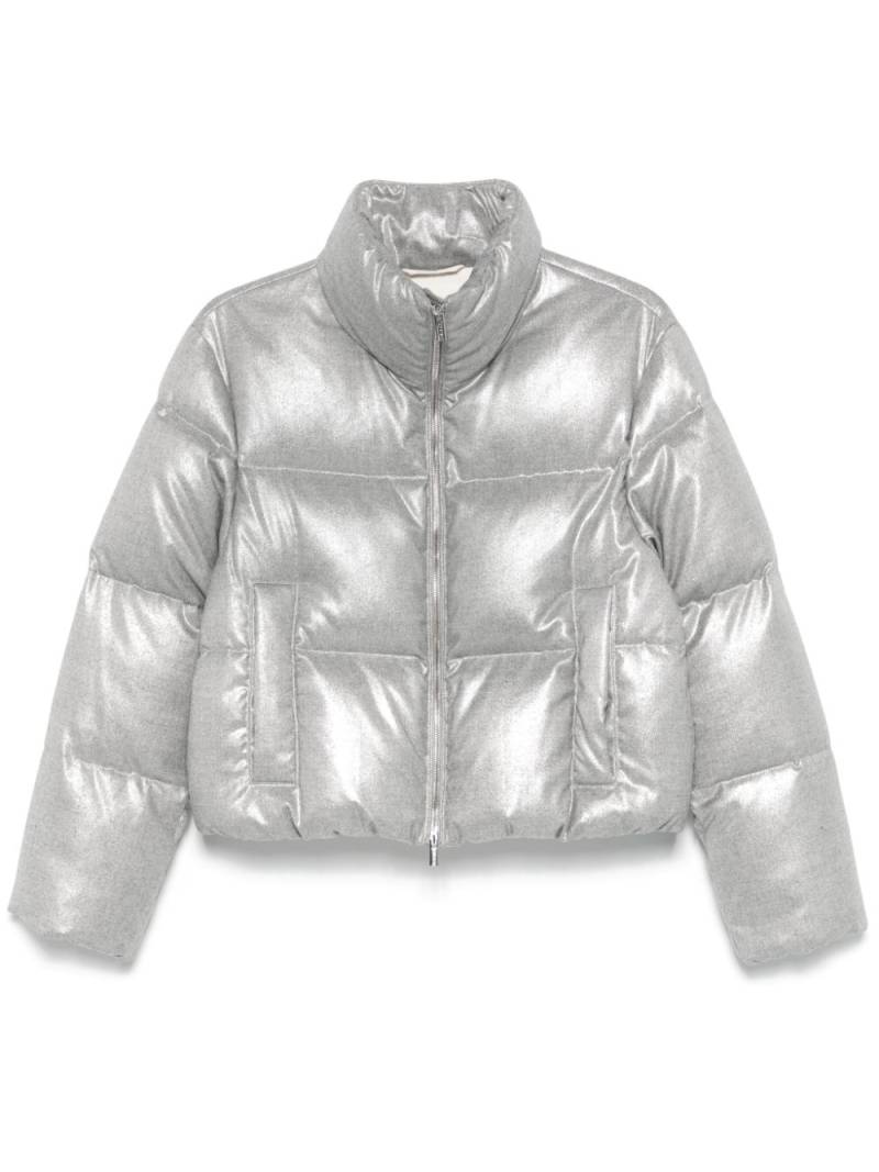 Peserico lamé-effect puffer jacket - Grey von Peserico