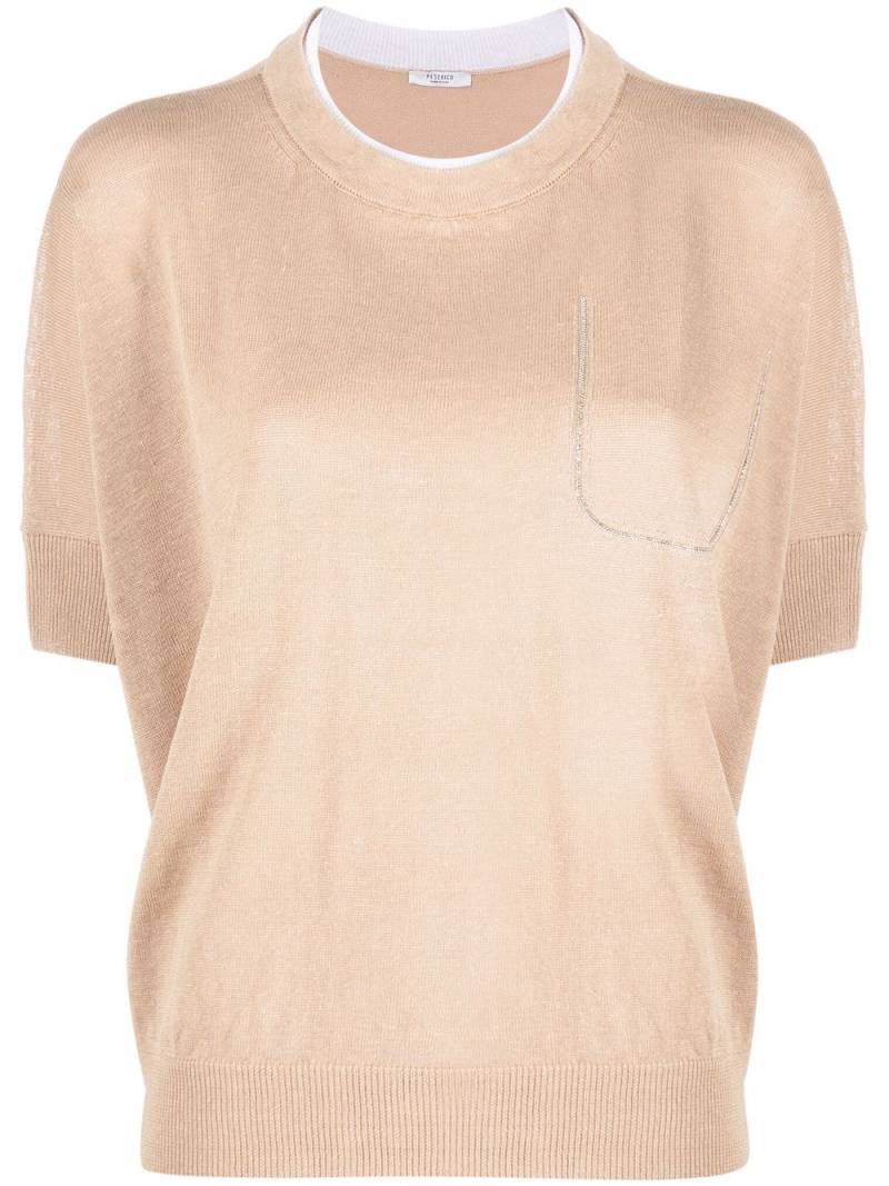 Peserico layered-neckline T-shirt - Neutrals von Peserico