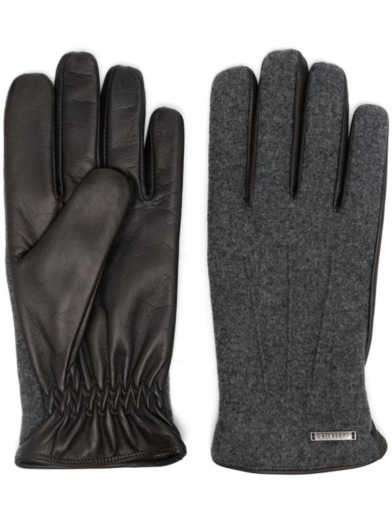 Peserico leather-panel gloves - Grey von Peserico