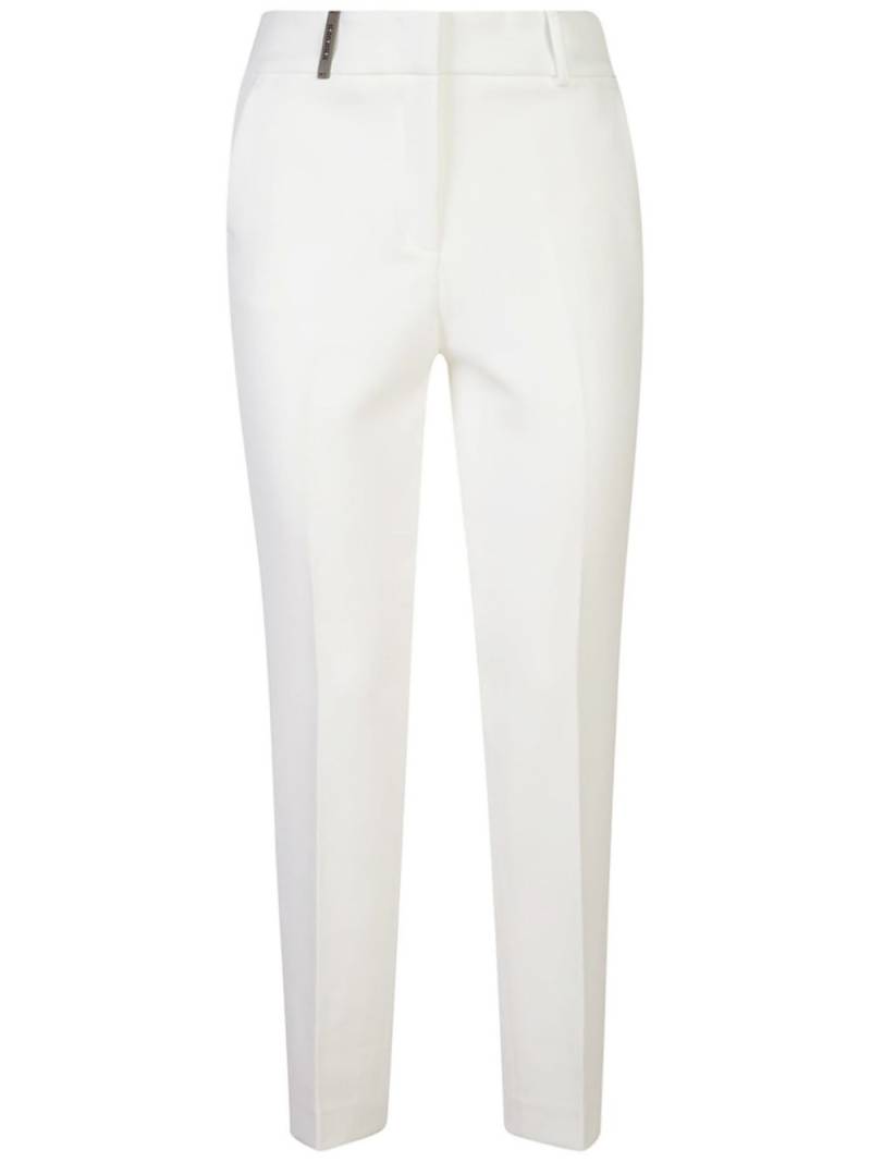 Peserico logo-plaque tapered trousers - White von Peserico