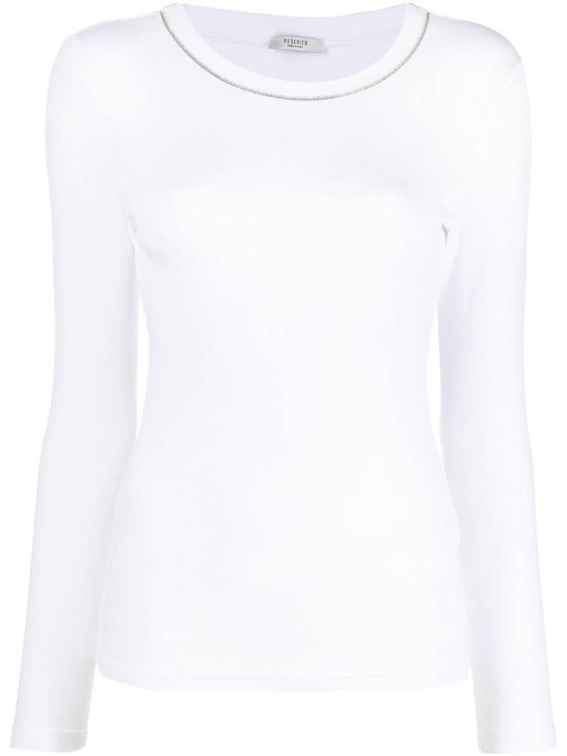 Peserico long-sleeved jersey-knit top - White von Peserico