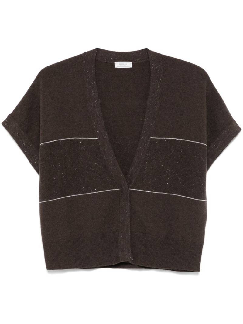 Peserico lurex knitted cardigan - Brown von Peserico