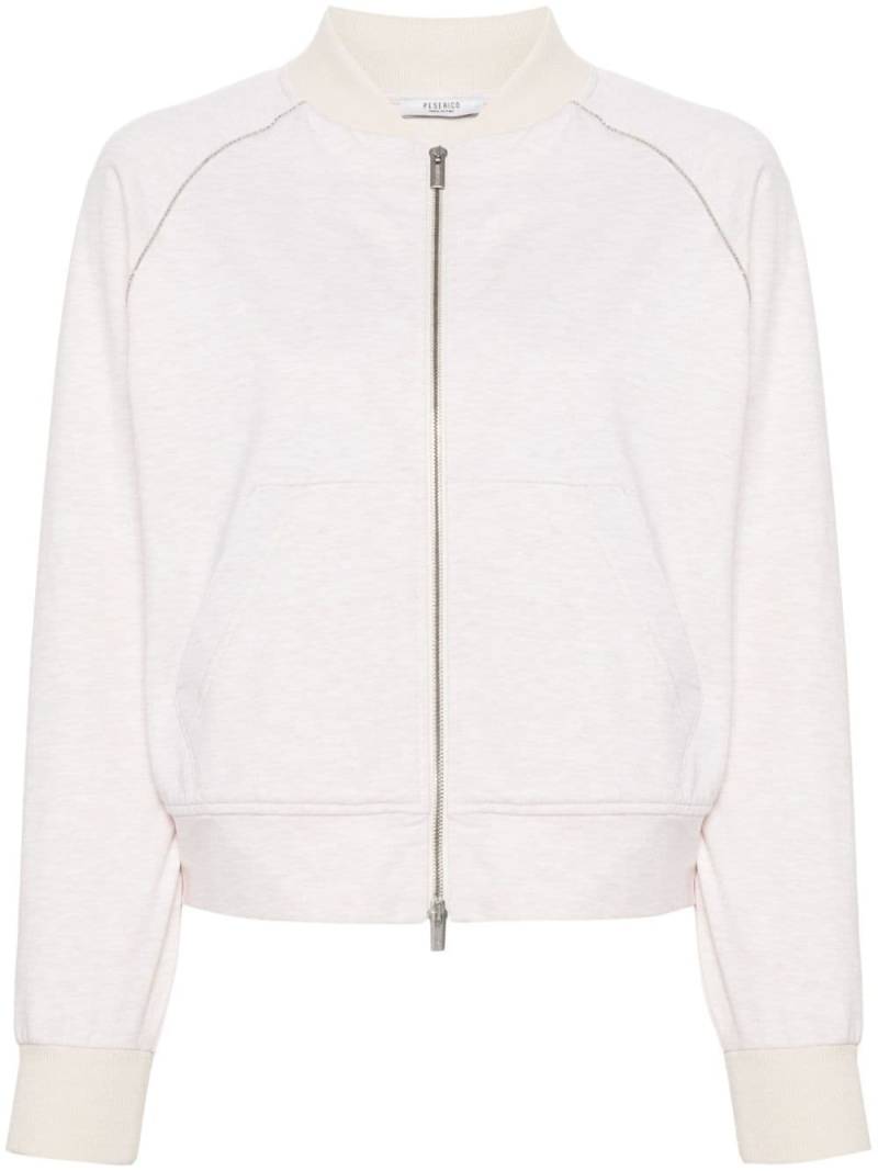 Peserico mélange-effect zip-up sweatshirt - Neutrals von Peserico