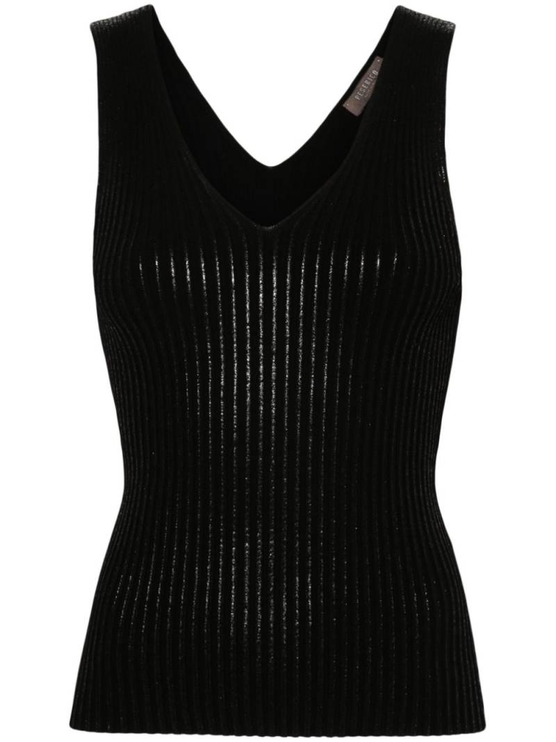 Peserico metallic-effect knitted tank top - Black von Peserico