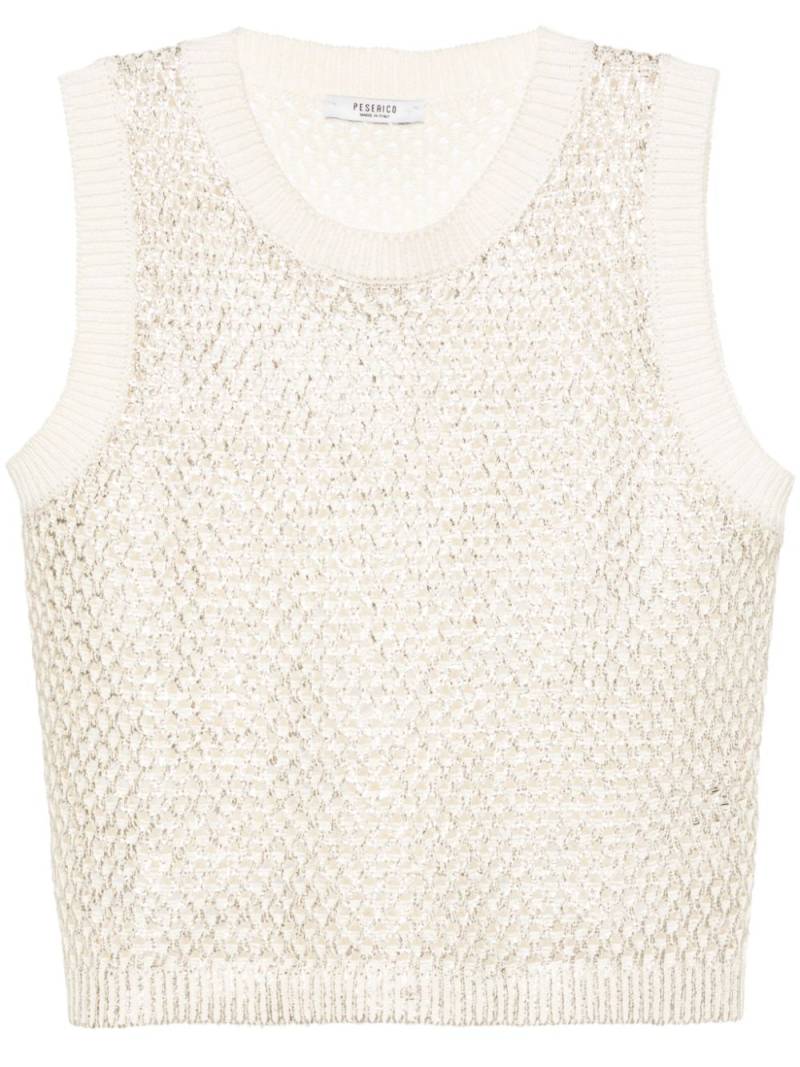 Peserico metallic-effect knitted top - Neutrals von Peserico