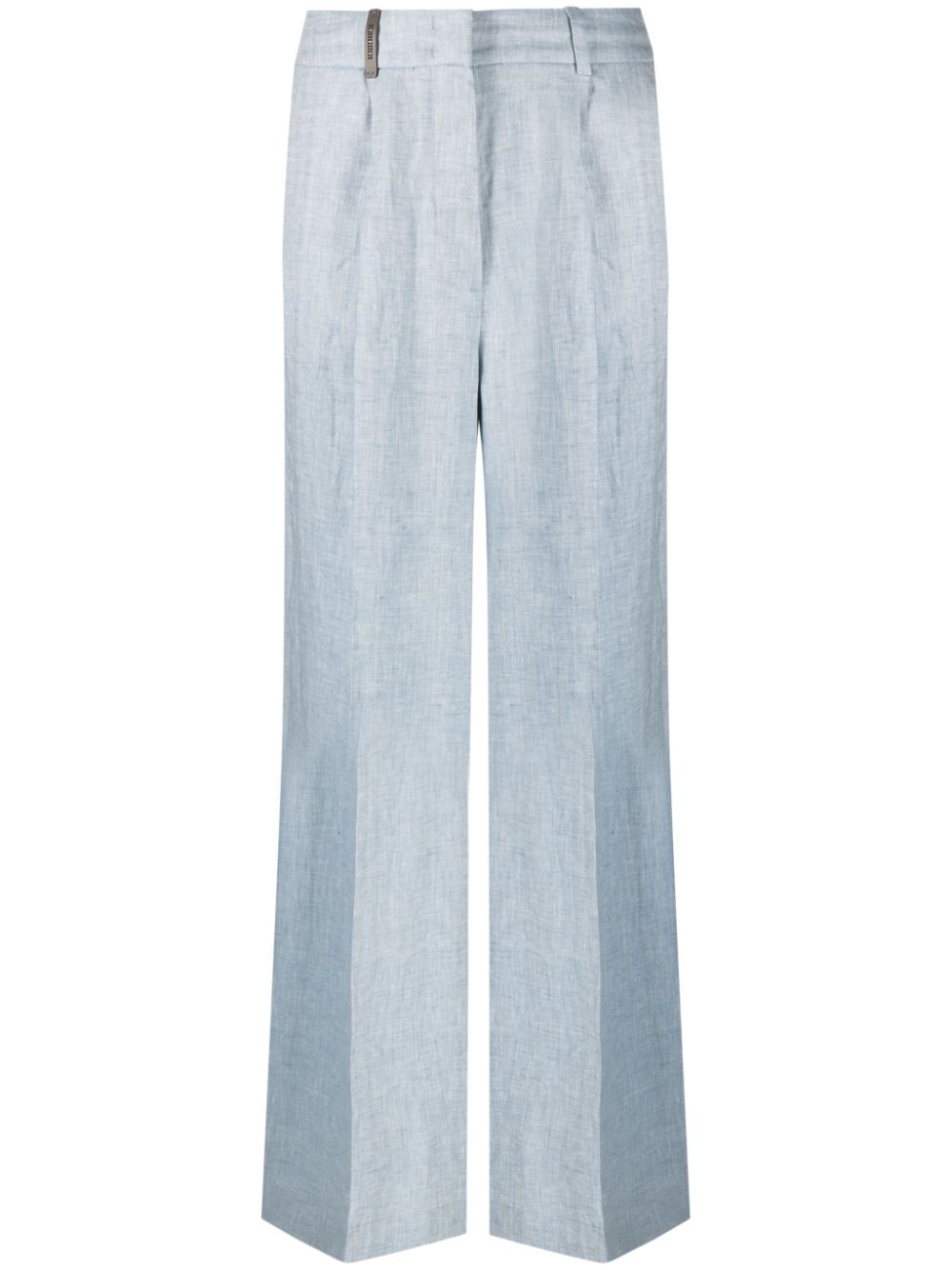 Peserico patch-detail linen palazzo pants - Blue von Peserico