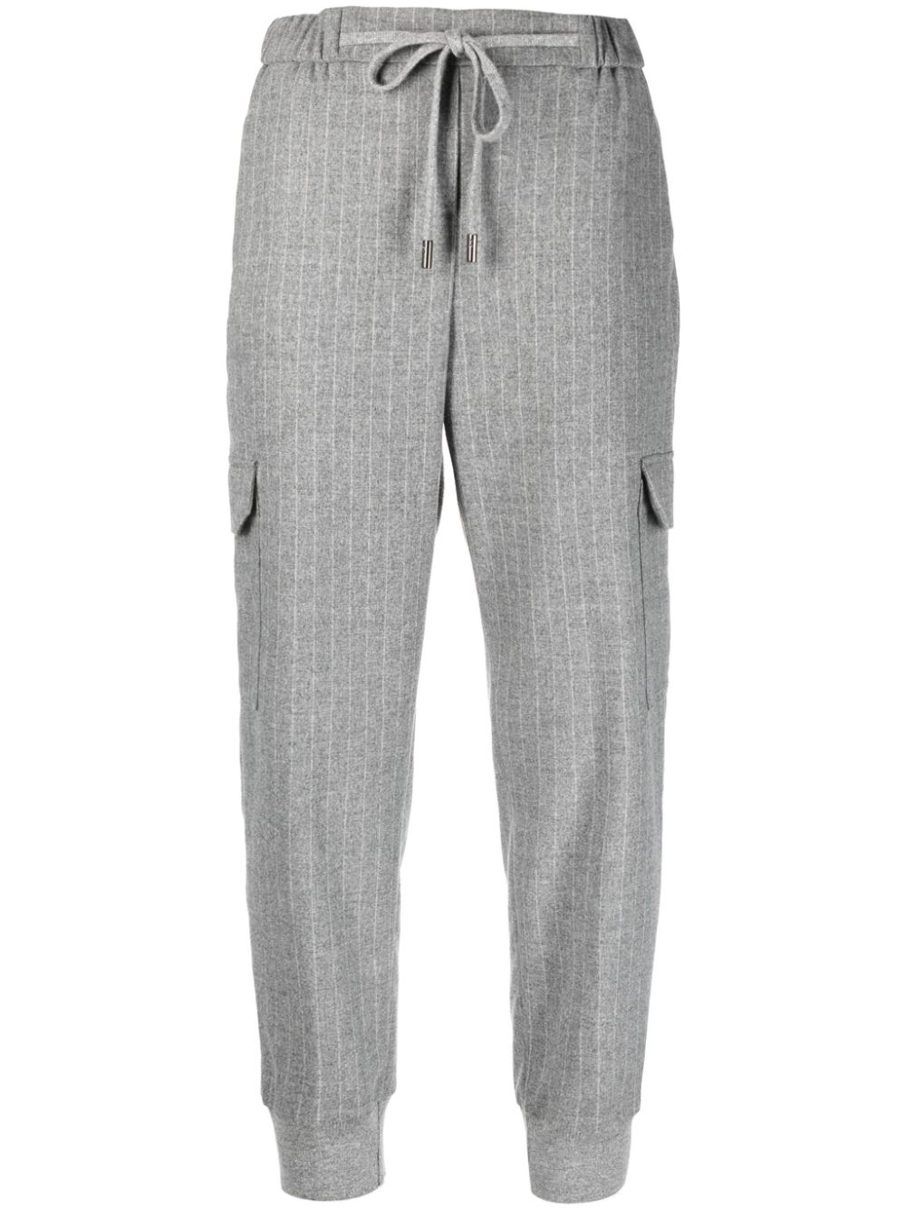 Peserico pinstripe-pattern cargo trousers - Grey von Peserico