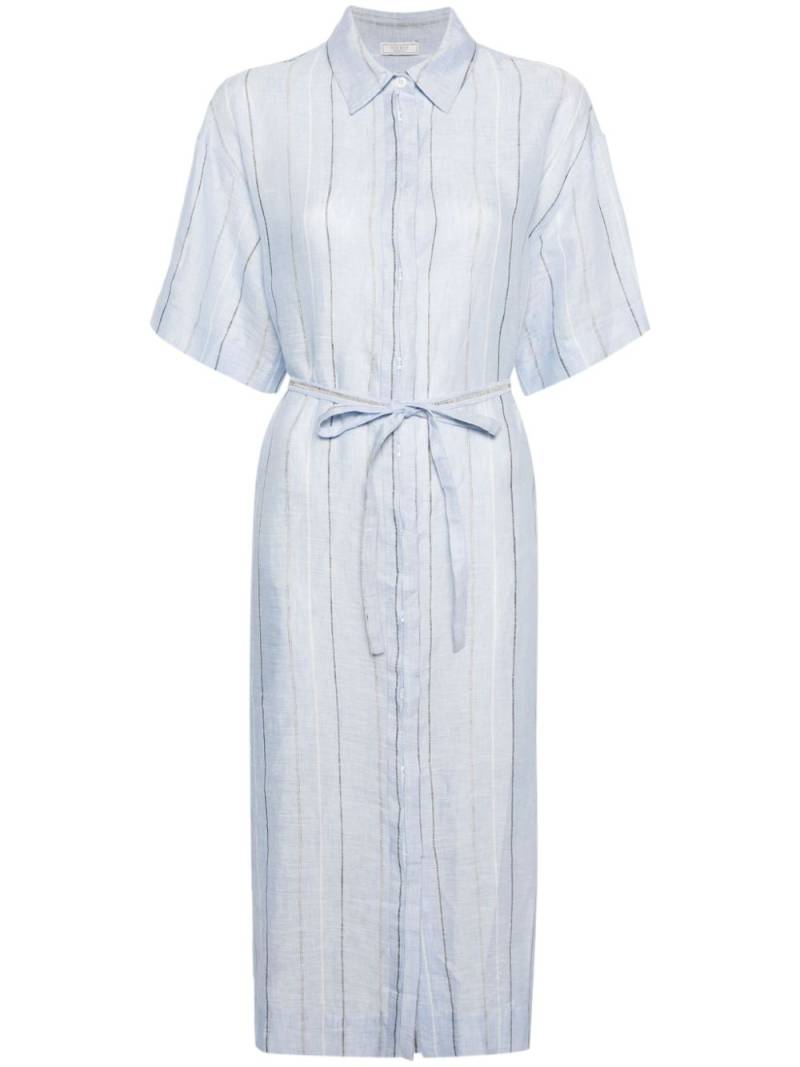 Peserico pinstriped linen shirtdress - Blue von Peserico