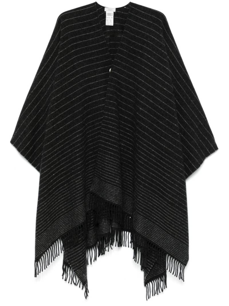 Peserico pinstriped poncho - Black von Peserico